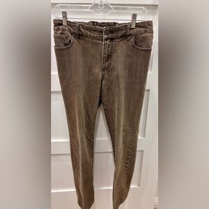 Chico’s Platinum Brown Distressed Jeans Size 1 Short